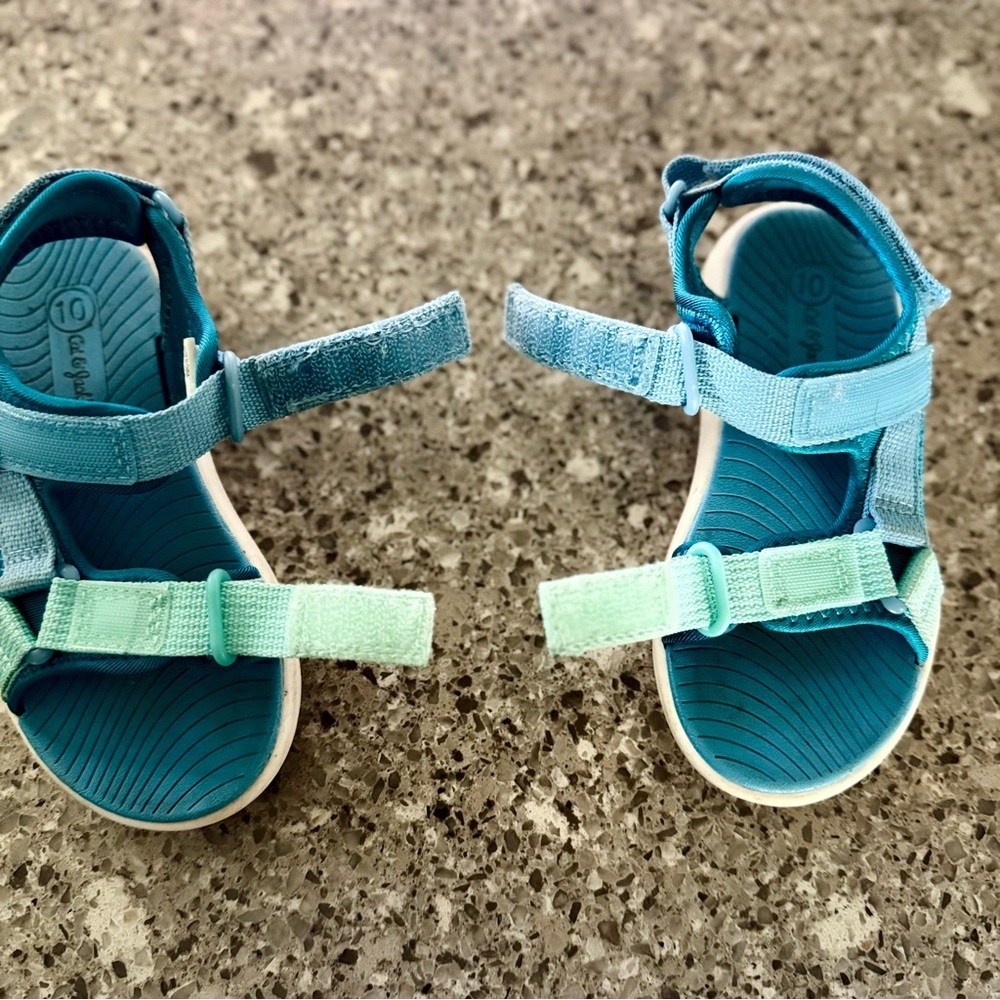 Kid's COLORBLOCK Blue Velcro Cat & Jack Sandals - Size 10C 🐾👡 - Picture 9 of 12